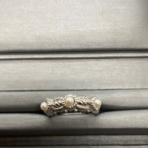 Judith Ripka Silver Ring with Pearl Accents